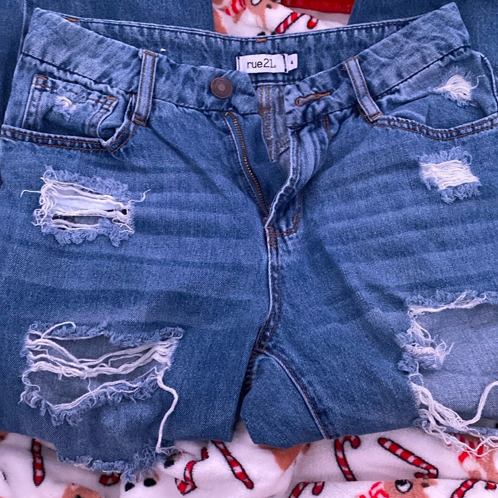 blue ripped jeans